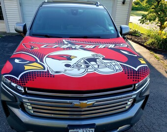 Arizona Cardinals Auto Hood Cover | Hood Flags | Sports Flags | Tailgating | Gifts for Arizona Cardinals Fans | Gifts for him | Unique |