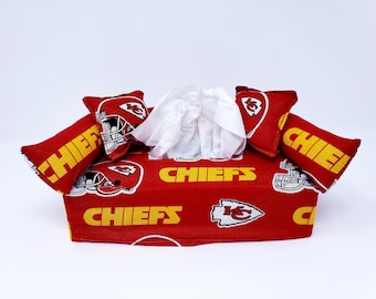 Kansas City Chiefs Tissue Box Cover | Gifts for Chiefs Fans | Unique | Handmade gifts | One of a kind | NFL | Pro Football | Gifts for him
