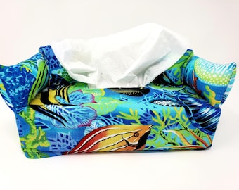 Tropical Fish Custom Tissue Box Cover | Tissue Box Covers | Gifts for Women | Oceans | Coral Reefs | Tropical Fish | Custom | Unique | Gifts