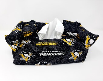 Pittsburgh Penguins Custom Tissue Box Covers | NHL Hockey | Gifts for Penguins Fans | Tissue Box Covers | Custom | Handmade Gifts | Unique