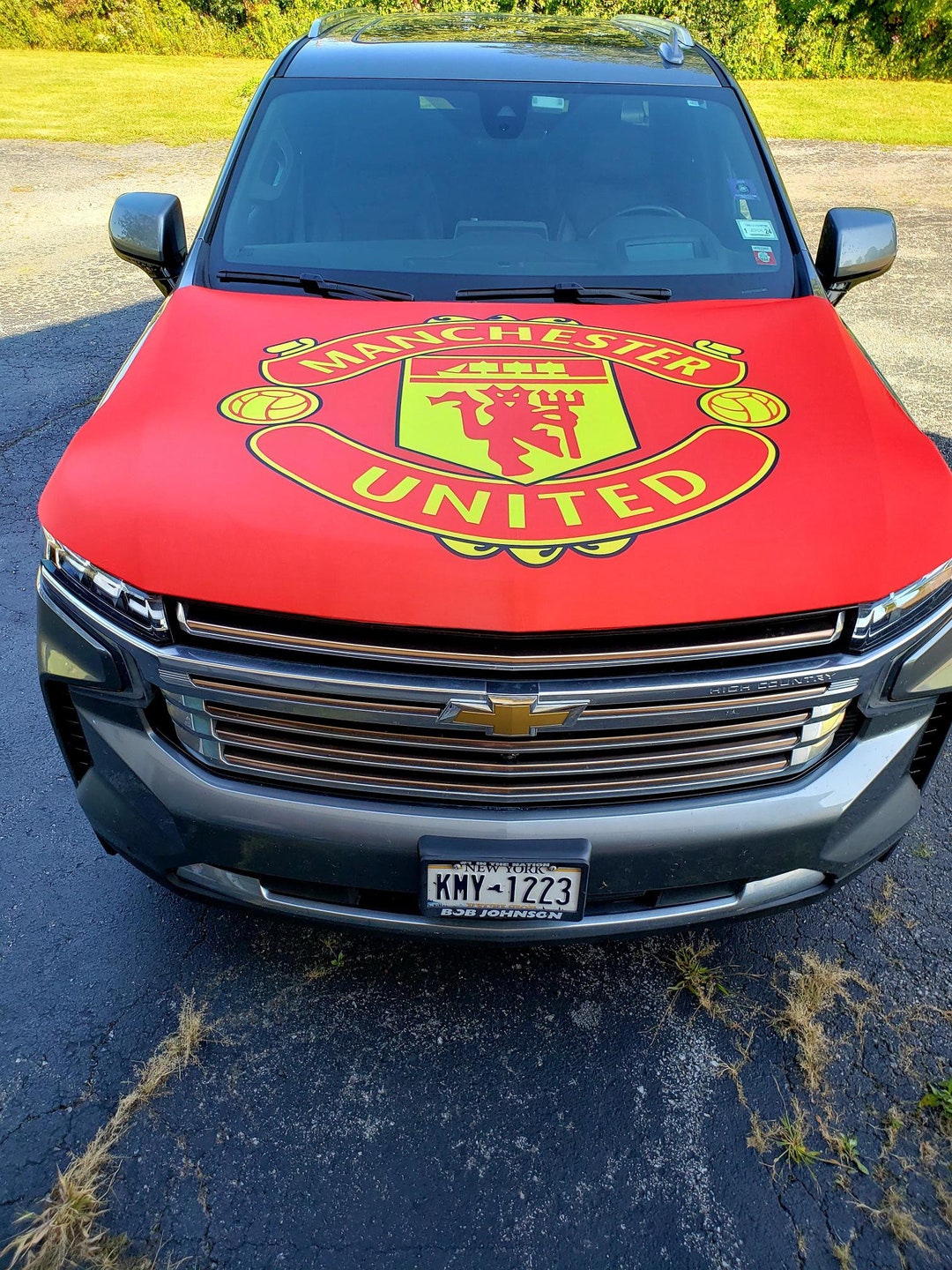 Manchester United Auto Hood Cover Pro Soccer Auto Hood Etsy
