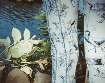 Crane Leggings, Leggings, Yoga Pants, Yoga Clothes, Women's Pants, Active wear, Yoga Clothing, Leggings Woman, Yoga Leggings, Cotton Pants