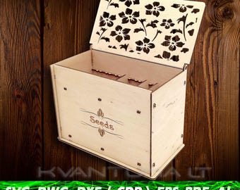 Seed box svg, dxf ai, cdr dwg pdf, Eps files for laser, Laser cutting ai, File laser svg, Laser cutting cdr, cnc dwg, dxf file, Wood box ai