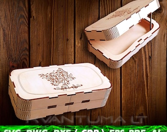 Jewellery box svg, Gift box cdr, DXF files for laser, cnc laser cutting dxf file, ai, dwg, pdf, wood box eps, Laser cut svg files, vector