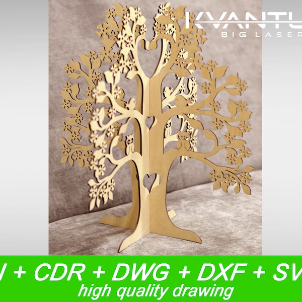 family tree, wooden tree, DXF files for laser, CNC router and laser cutting, file laser, laser cut, cnc, dxf file, ai, cdr, dwg, svg