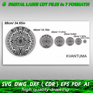 Mayan Calendar svg, Aztec calendar eps, DXF files for laser, CNC router and laser cutting  dwg, Laser cut dxf file, Cnc, ai, cdr, Vector pdf, wall decor mandala
