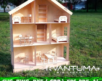 Dollhouse svg, Doll furniture cdr, DXF files for laser, CNC router and laser cutting eps, File laser dwg, Laser cut cnc, dxf file, ai, PDF