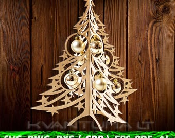 Wooden Christmas tree svg, Wooden tree cdr, DXF files for laser, CNC router laser cutting eps, File laser cut dwg, cnc, dxf file, ai, pdf