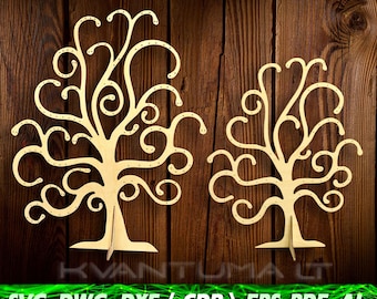 Jewelry tree svg, Wooden tree cdr, DXF files for laser, CNC router and laser cutting ai, File laser engrave, Cnc laser cut, Pdf file, dwg