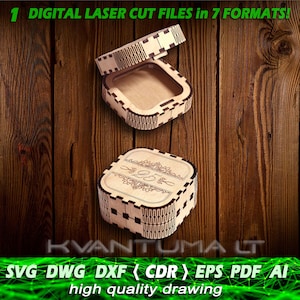 Ring vak bruiloft vector bestand svg, geschenkdoos eps, dxf-bestanden voor lasersnijden, cnc, ai, dwg, houten doos lasergesneden pdf, sieraden kleine doos cdr