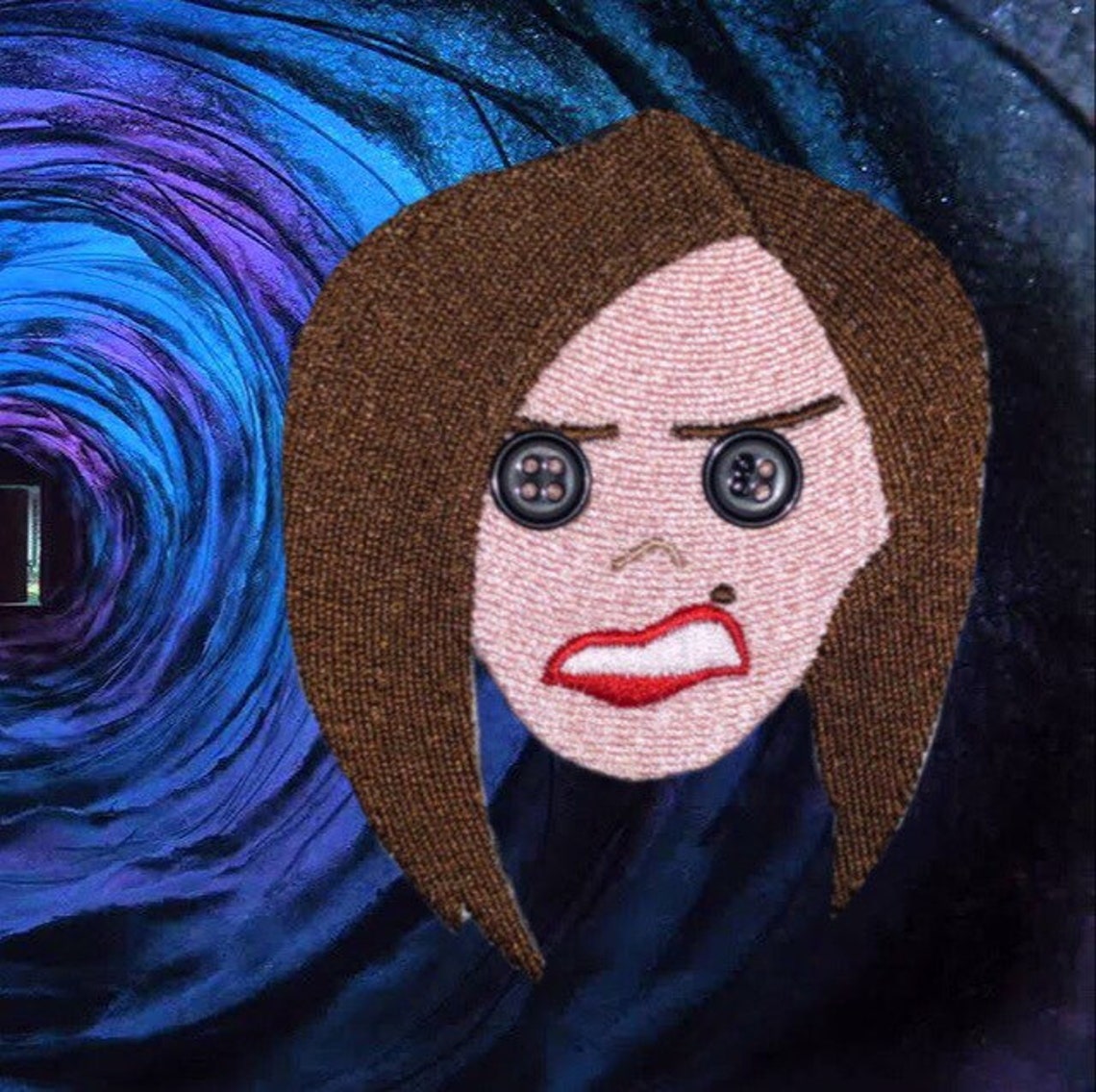 Coraline and Other Mother With Real Buttons Iron on Patch Etsy