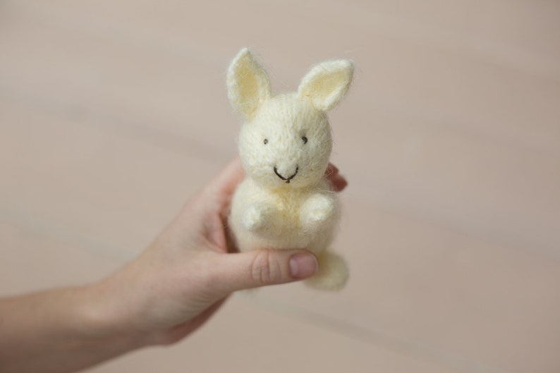 Knitted toy bunny newborn photography props.