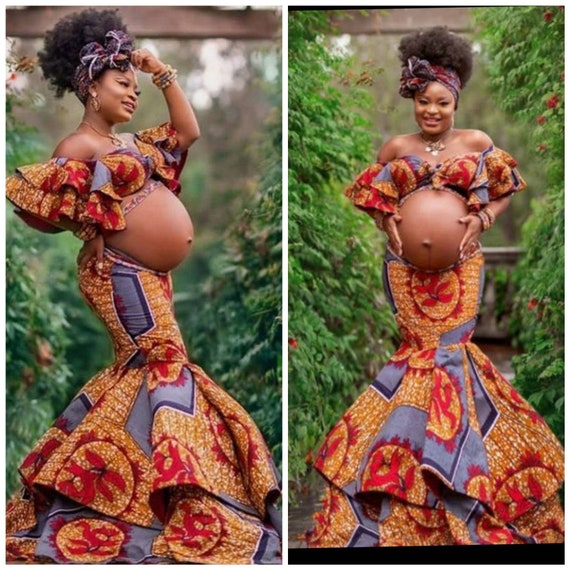 Two Piece Maternity Dress,ankara Dress,long Gown,handmade Dress, African  Women's Dress,african Print Dress,maternity Dress. -  Canada