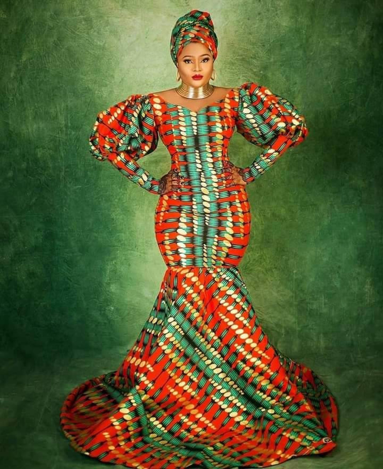 African Print Dressankara Gownlong Gownankara Dress Etsy 