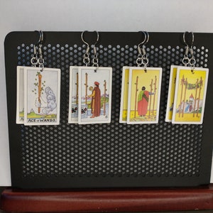 Mini boucles d’oreilles de carte de tarot - Baguettes