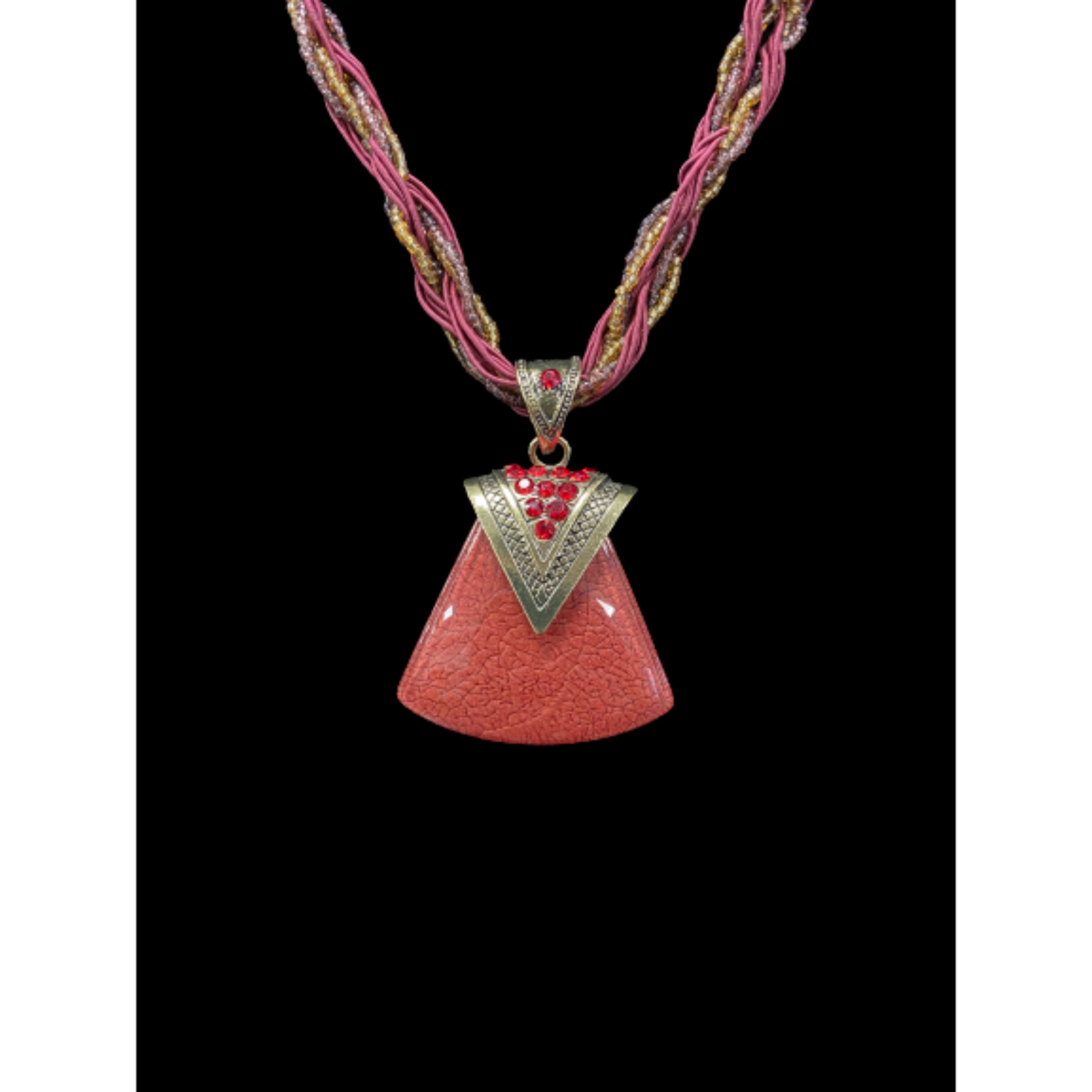 Thread Necklace With Pendant, Oval Pendant Necklace, Gemstone Pendant ...