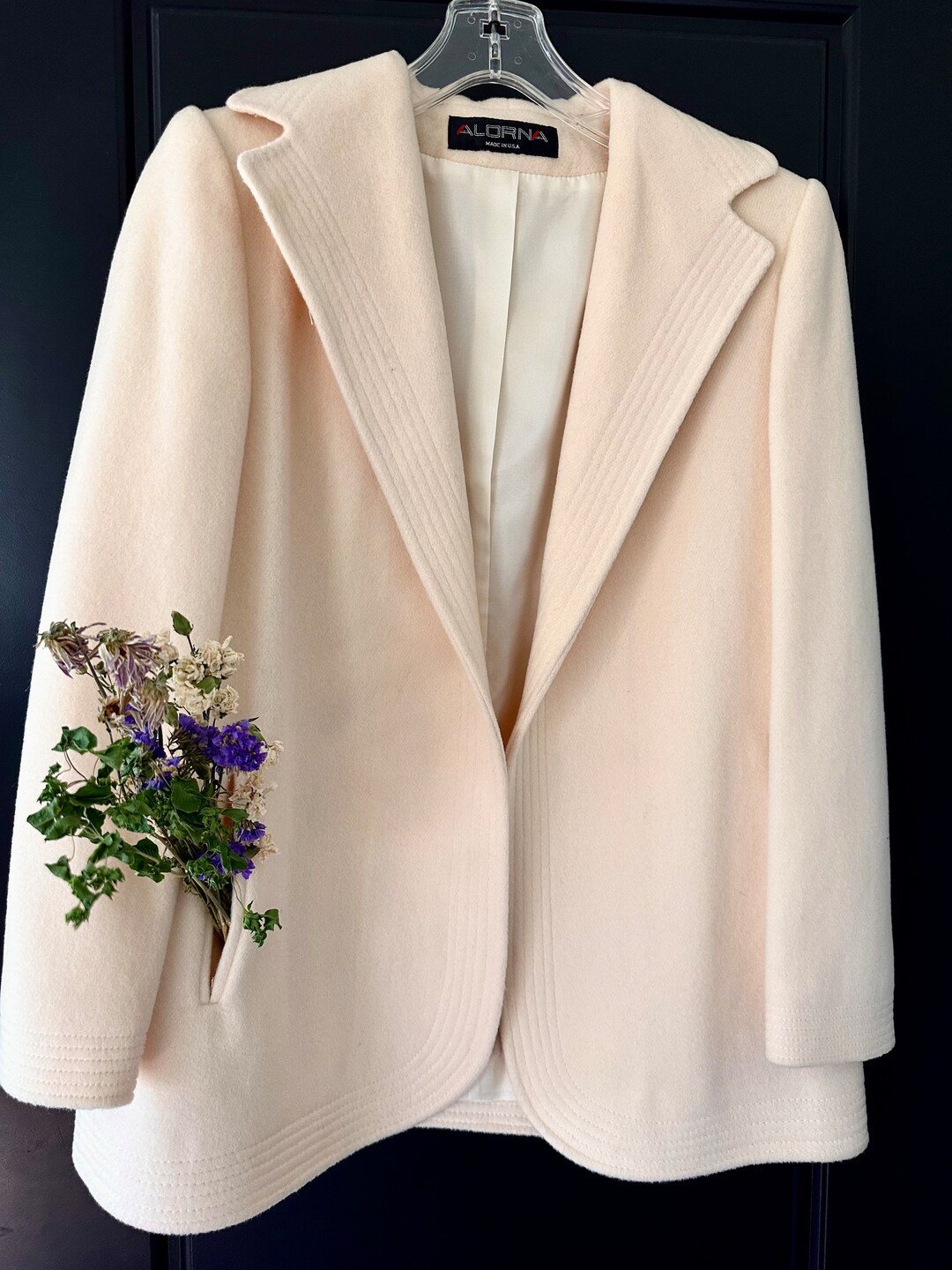 Vintage Alorna off White Wool Coat Aesthetic Made in Usa 80s Etsy