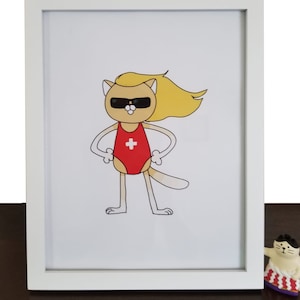Baywatch Cat Print