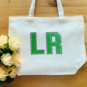 Embroidered Initial Tote Bag: Personalized Cotton Canvas