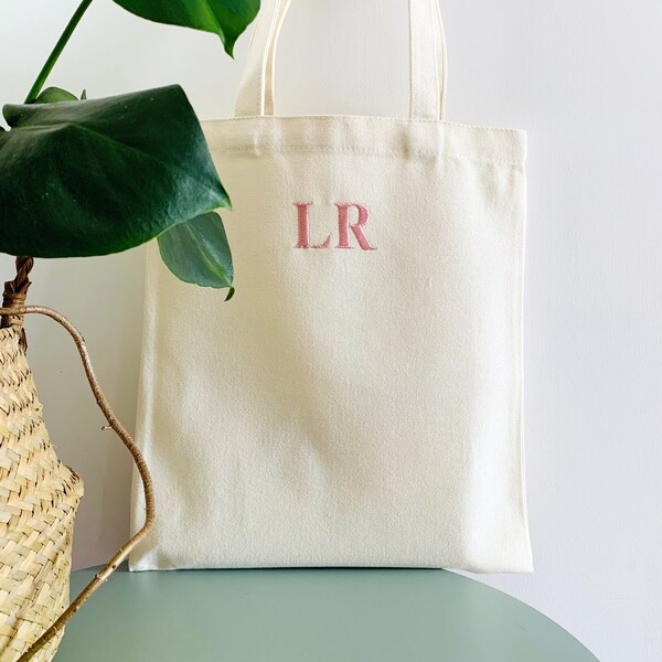 Personalized Tote Bag,Embroidery Tote Bag,Monogrammed Tote Bag,Embroidered Initial Tote Bag,Canvas Tote Bag,Custom Tote Bag,Bridesmaid Tote