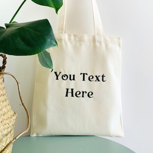 Personalized Embroidery Tote Bag: Custom Name Canvas Beach Bag