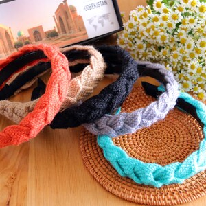 5 Colors Knit Headband,1.6&quot; Narrow Wool Headband,Wool Braided Headband,Braid Crochet Headband,Non-slip Headband,Knitted Headband