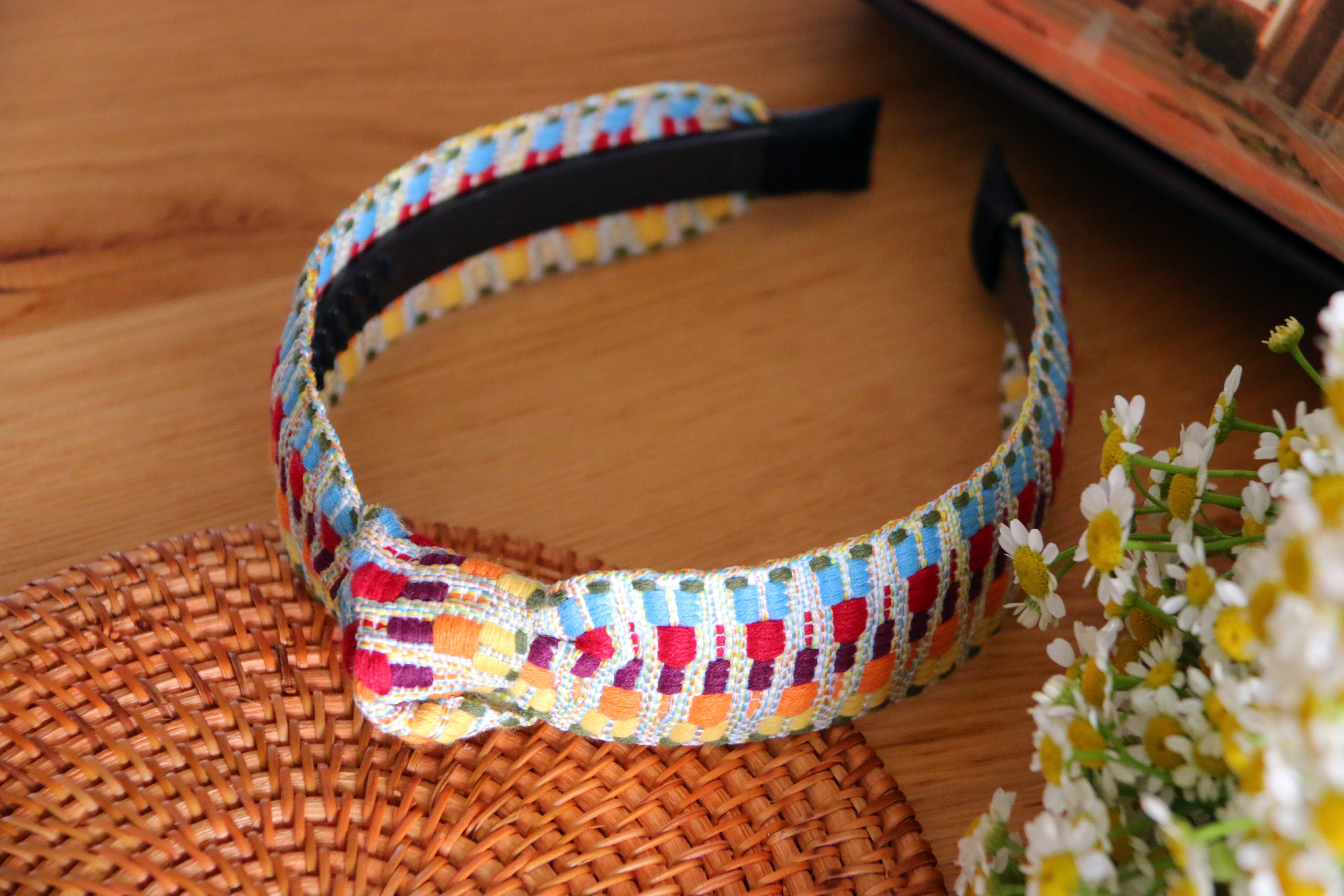 Narrow Headband With Small Knot,boho/gypsy Style Headband With Knot ...