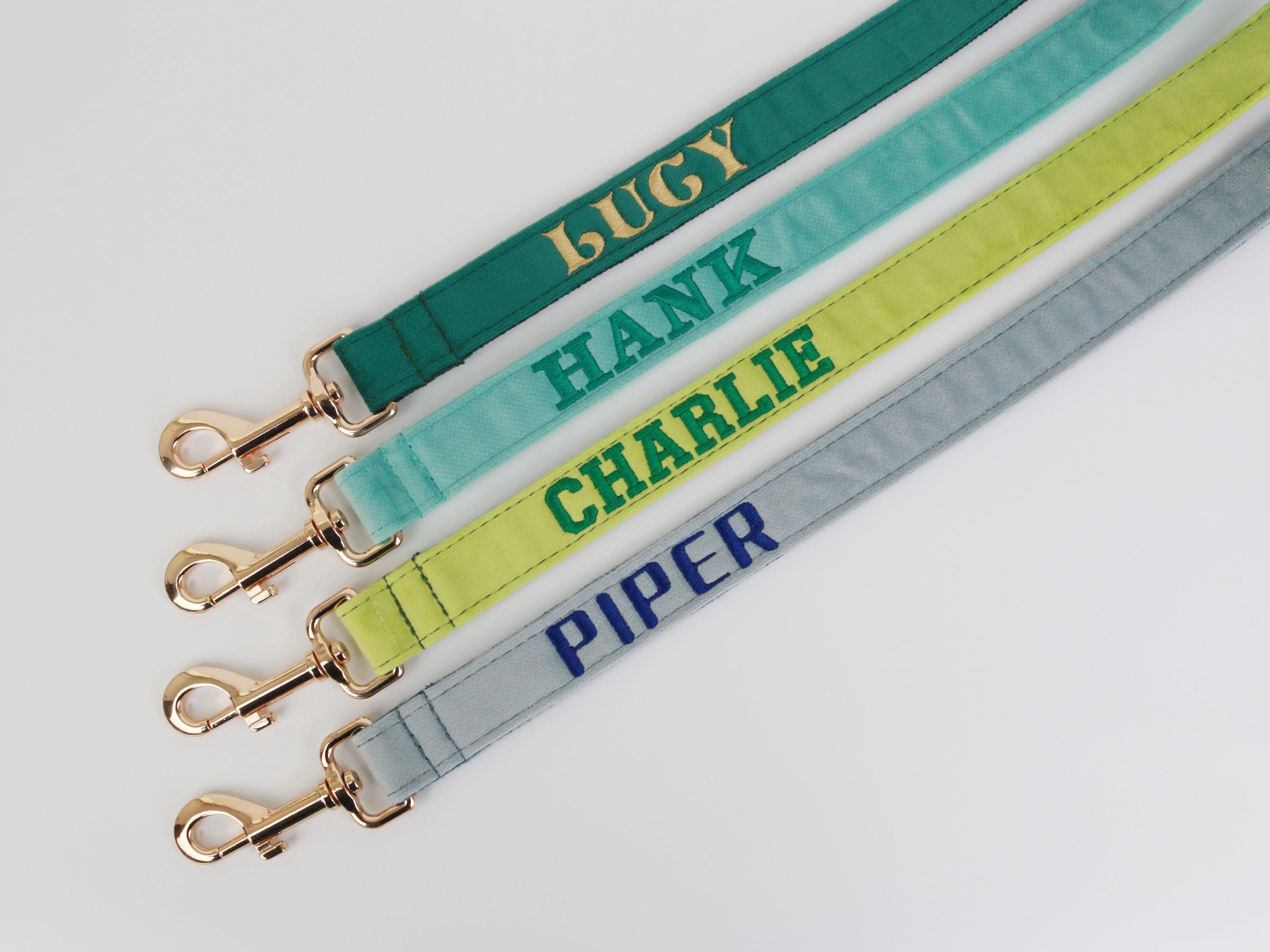 Personalized Embroidered Dog Leash, Personalized Velvet Dog Leash ...