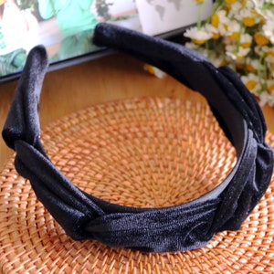 3 Colors Braided velvet headband,Velvet braid headband,Stylish woven headband,Crown headband,Black velvet headband,Puffy headband