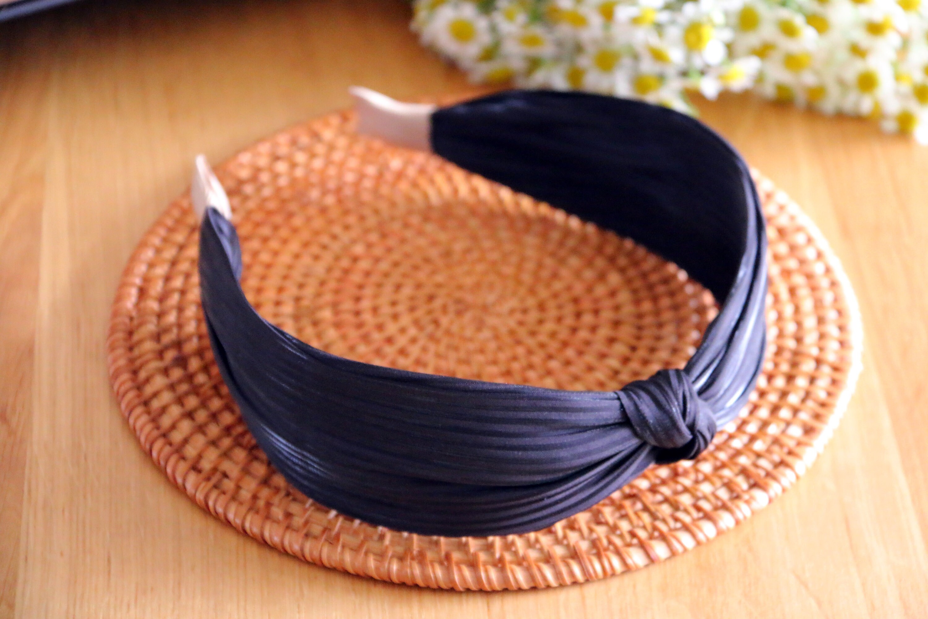 Black top knot headband6 colors knotted headbandWomen Etsy