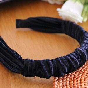 Black Velvet Braided Headband,Black Velvet Headband,Knotted Headband,Crown Headband,Fashion Women Headband,Black Headband For Women