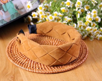 3 Colors Suede headband,Wide woven headband,Beige braided headband,Brown Braid headband,Black headband,Chunky headband,Matador headband
