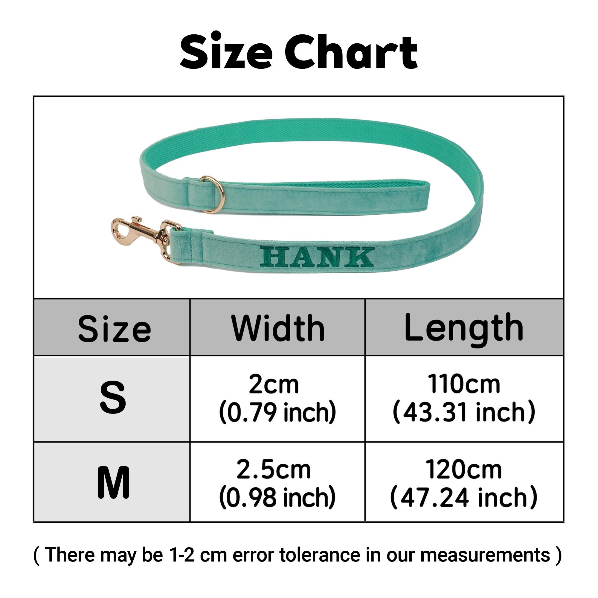 Personalized Embroidered Dog Leash, Personalized Velvet Dog Leash ...
