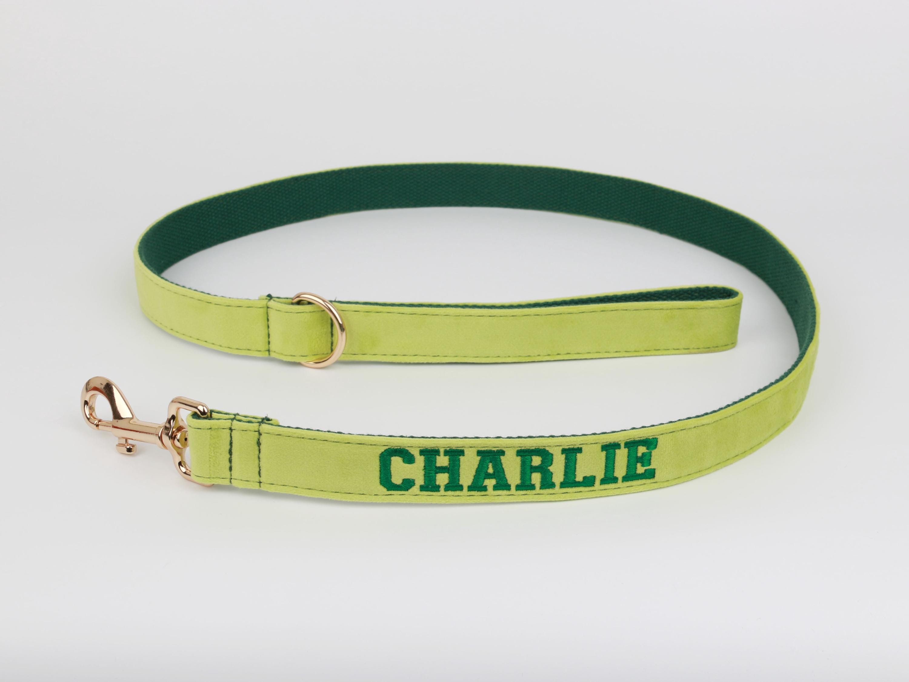 Personalized Embroidered Dog Leash, Personalized Velvet Dog Leash ...