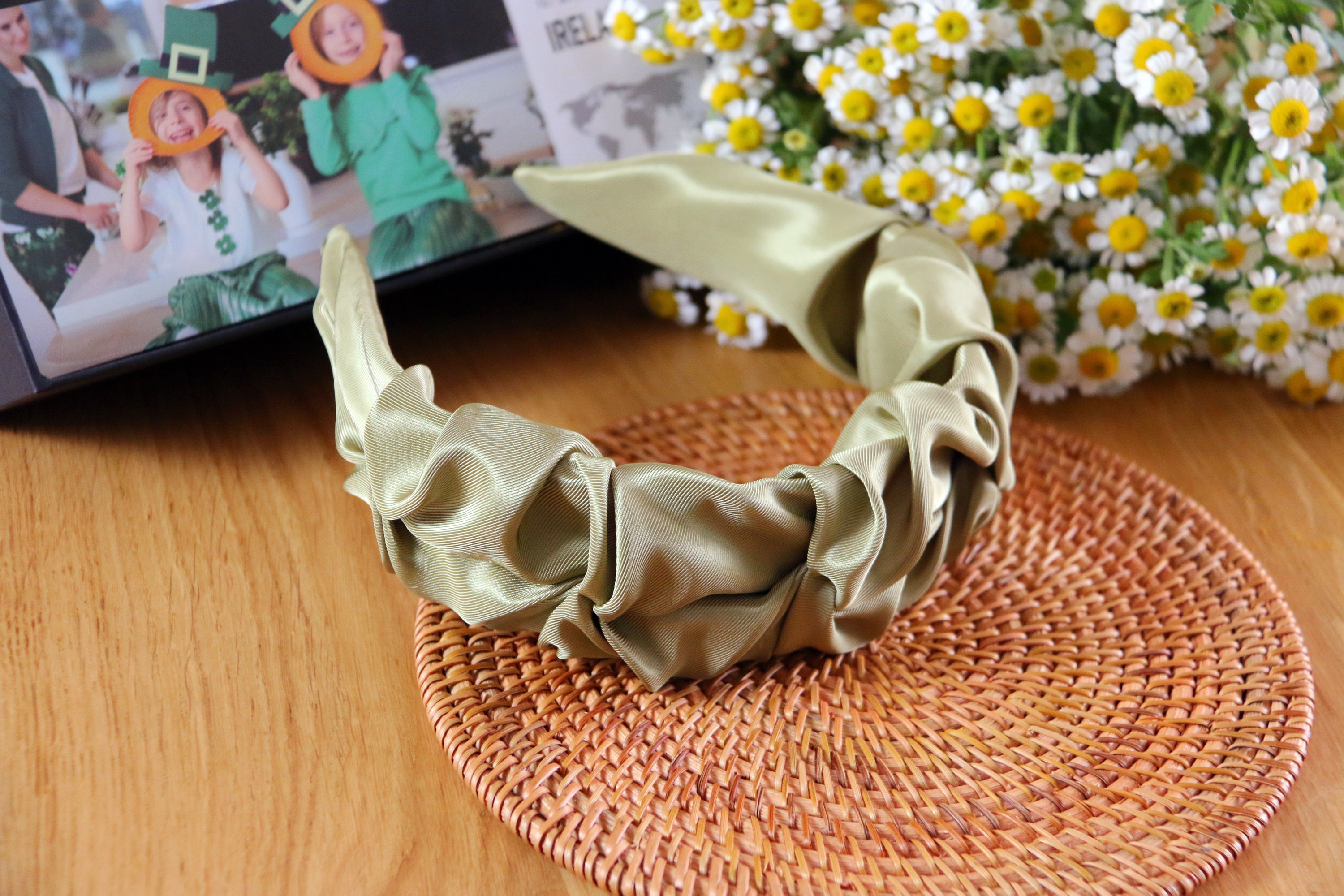 Loucent Satin Stirnband 5,1 Cm Breit – Rutschfeste Haarbänder Für Damen In Grün