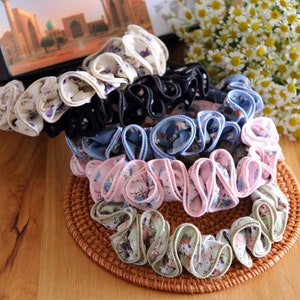 5 Colors Ruffle Headband,Floral Ruched Scrunchie,Pleated Headband,Makeup Headband,Ruffle Scrunchie,Ruched Headband,Curled Headband