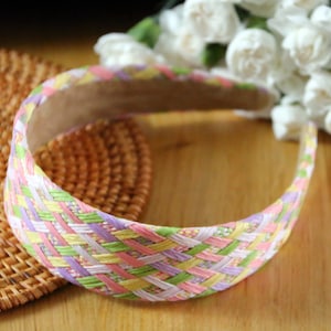 Plaid Thin Headband,Woven headband,Raffia Headband,Straw Alice band,Wide Headband,Rattan Headband,Summer holiday Hairband,Basic Headband