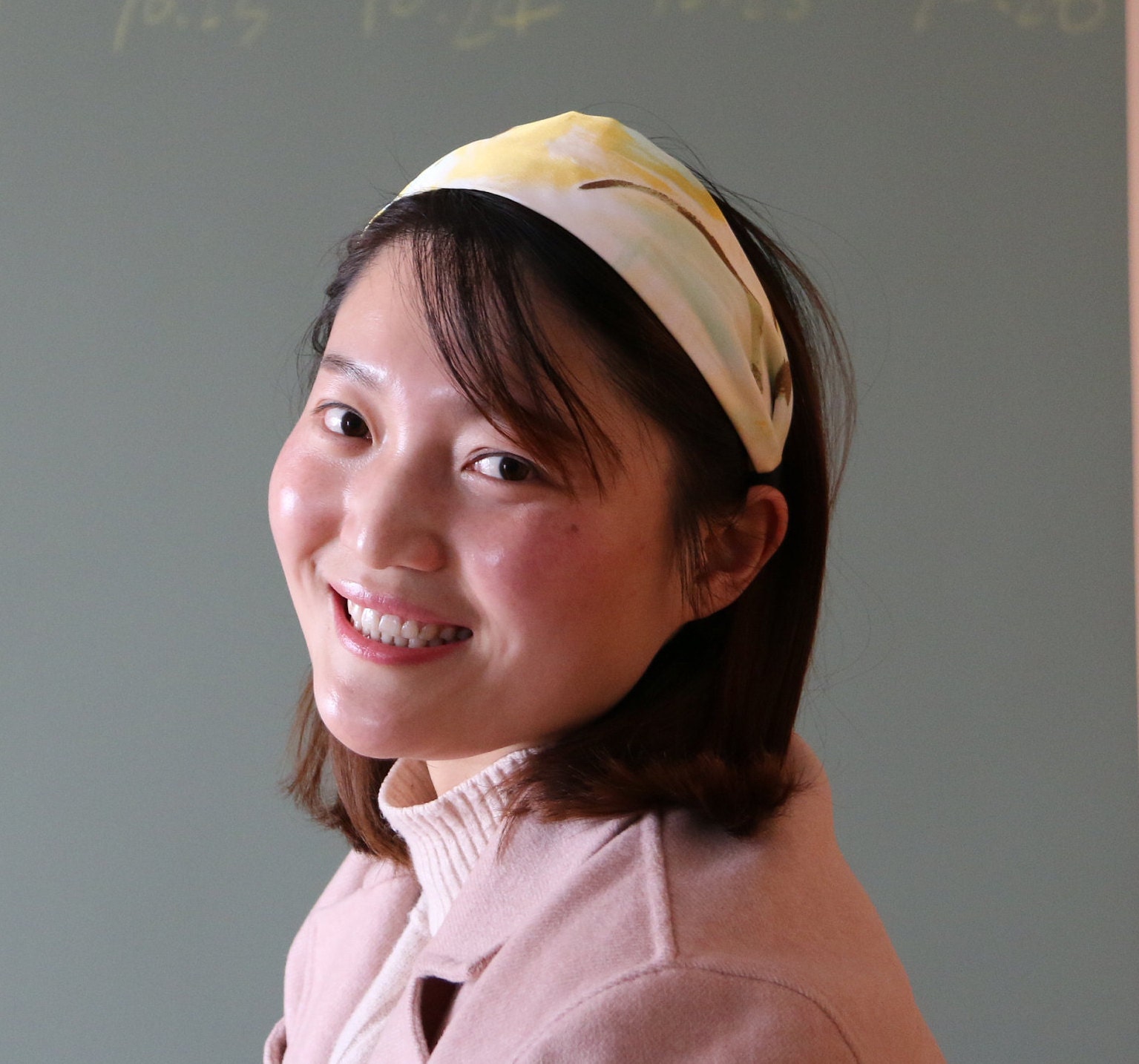 Boho Thin Flat Headband,yellow Satin Floral Headband,yoga Headwrap for