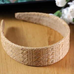Brown Alice Band,Brown Straw Headband,Boho Headband,Raffia Headband,Wide Headband,Woven Headband,Thin Headband,Summer Holiday Head Piece