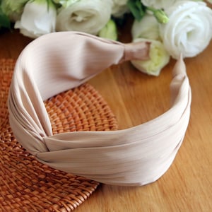 Beige Twist Knot Headband,Stripe Headband,Plain Beige Headband for women,Stripe Twisted Headband,Stylish Turban Headband,Party Headband