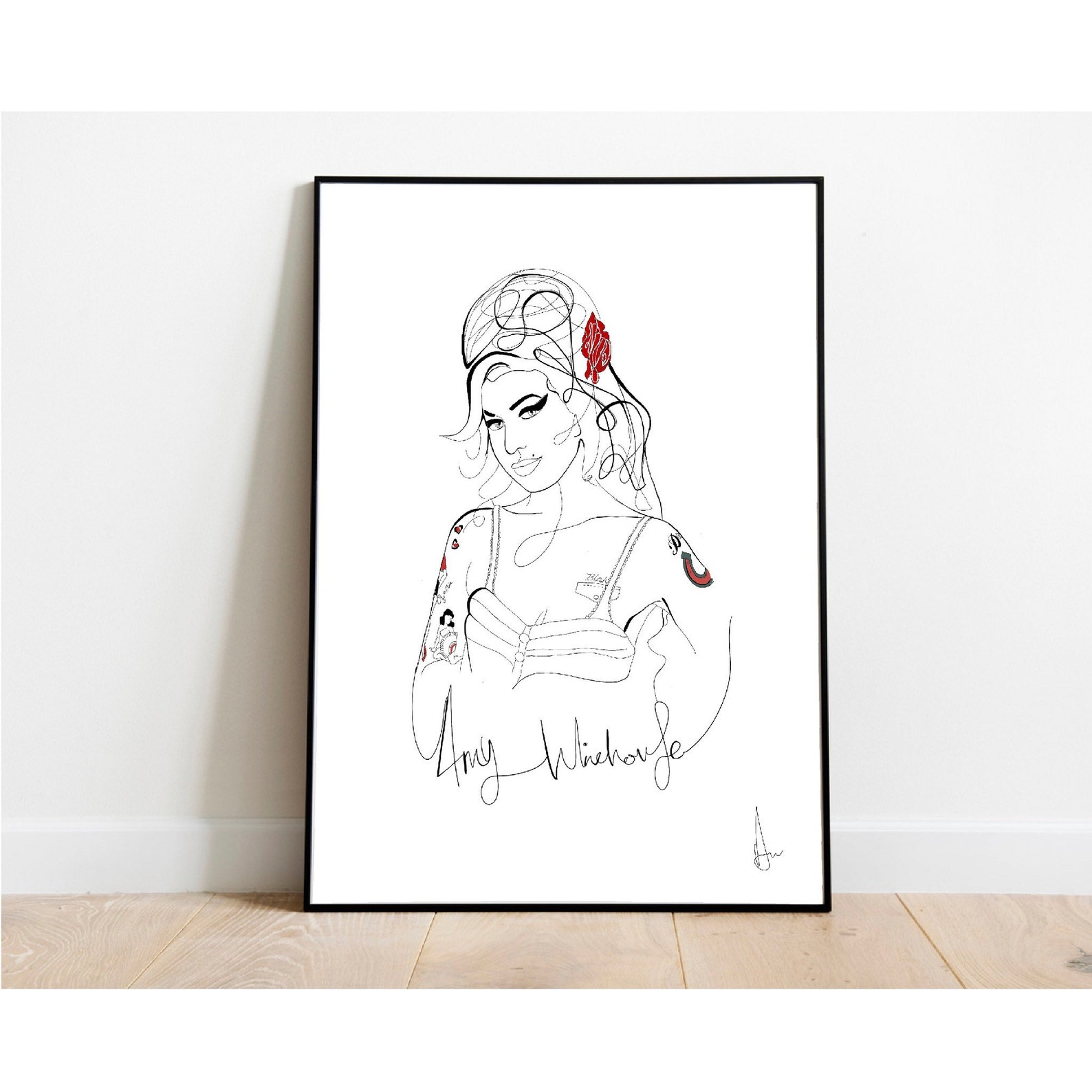 Amy Winehouse Line Art Print: Modern Minimalist Home Decor - Etsy