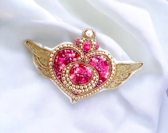 Sailor Moon brooch, embroidery brooch, handmade jewelery