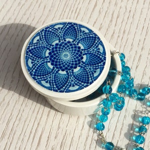 Luciano Creations, Jewelery Box / JEWEL CASE (Ø 6 cm x h 3 cm) in Relief Ceramic, Favors, Handmade in Italy