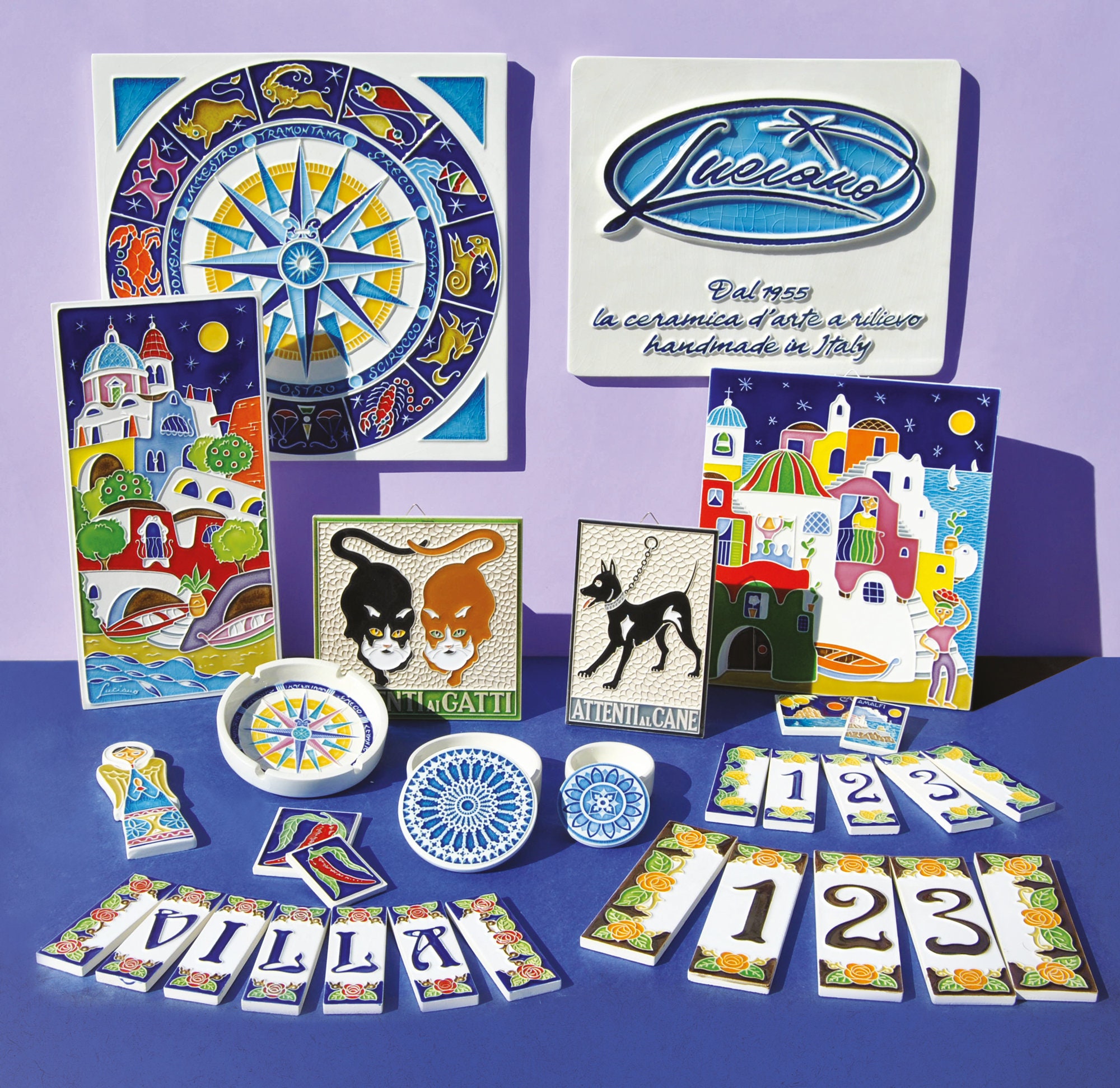 Numero Civico In Ceramica Personalizzato Stile Costiera Amalfi - Piastrella Decorativa Con Limoni - Foto 3