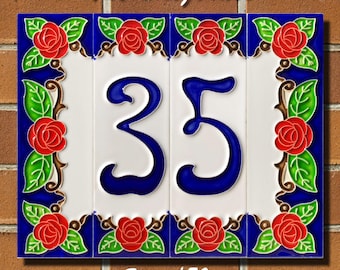 Creazioni Luciano, THE ORIGINALS Numeri/Lettere Civici "LIBERTY" (cm 4,7 x 15) (1,8'' x 5,9'') in Ceramica a rilievo, Handmade in Italy.