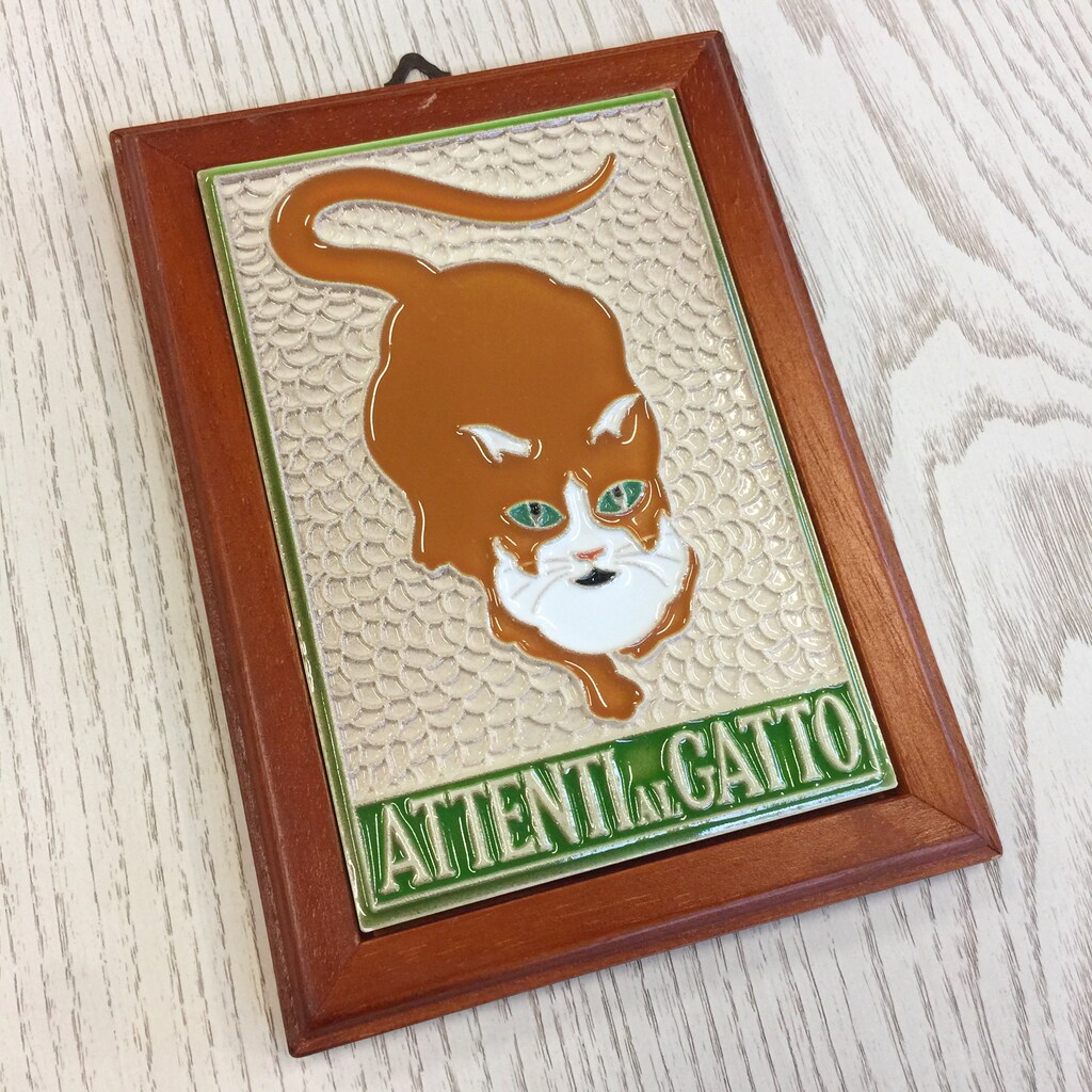 ATTENTI Al Gatto – Decorazione Da Giardino In Terracotta – Rifinita A Mano, Resistente Al Gelo – 20 Cm