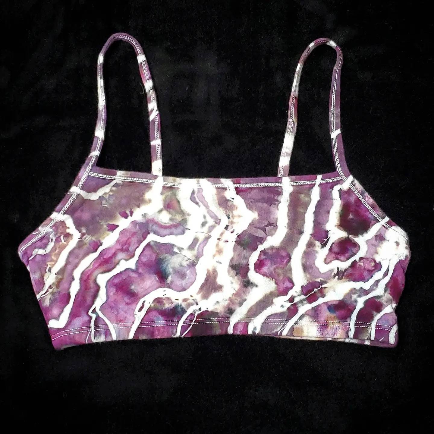 Rainbow Tie Dye Bralette Black main image 1