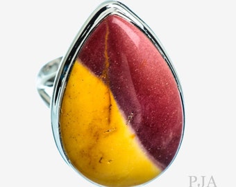 Simple Mookaite Ring, Pear Stone Ring, Split Band Ring, Birthday, Statement Ring, Beautiful Ring, Boho Ring, Simple Ring, Colorful Stone