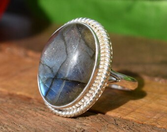 Blue Labradorite Ring, Oval Gemstone Jewelry, Natural Gemstone Ring, Handmade Ring, 925 Sterling Silver, Handmade Ring, Womens Ring, Sale