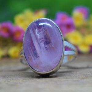 Handmade Pink Moonstone Ring, Pink Gemstone Ring, Oval Moonstone Ring, Split Band Ring, Gift For Her, Christmas Sale, Fresh Arrivals, New